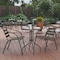 Flash Furniture Lila 23.75in Round Glass Top Metal Table with 2 Bronze Aluminum Slat Stack Chairs TLH-071RD-017CBZ2-GG - alternate 1